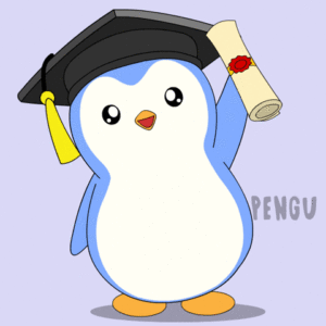 graduating class of gif by pudgy penguins